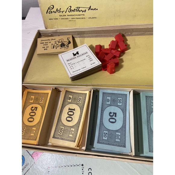 Vintage 1946-1954 Parker Brothers Monopoly Board Game - Picture 7 of 12